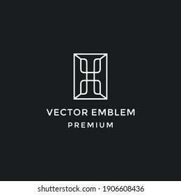 Abstrakter Buchstabe H Logo, Vektordesign. Symbolvorlage.  auf schwarzem Hintergrund