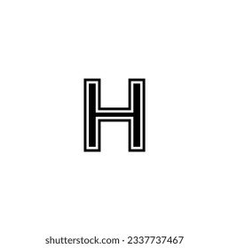 Abstract letter H logo vector design. Curve symbol icon template. Design H vector logo icon template elements company name. H Letter Design Brush Paint Stroke. Letter Logo with Black Paintbrush Stroke