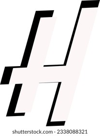 Abstract letter H logo vector design. Curve symbol icon template