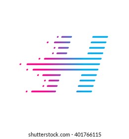 Abstract letter H logo,fast speed, moving,delivery,Digital