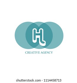 Abstract letter H logotype. Modern logo idea sign. Universal emblem vector icon.Vintage can be used for book design, brand, business cards, restaurant, boutique, hotel. Vector illustration.