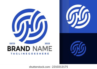 Resumen Letra H Monograma Icono del vector del logotipo