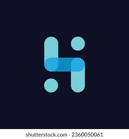 diseño del logotipo del monograma H de letra abstracta