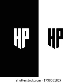 abstract letter h and p logo design. initial hp
