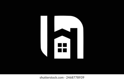 Abstract letter h real estate logo design