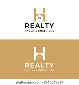 Abstract letter h realty logo icon vector template