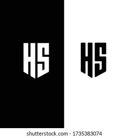 abstract letter h and s logo design. initial hs logo