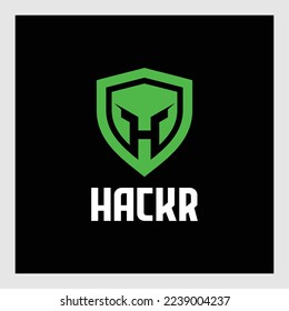 Plantilla de diseño del logotipo del blindaje H de la letra abstracta. Signo de negocio de monograma nominal premium. Icono de vector de fundación universal.