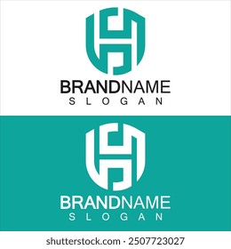 Diseño Abstractas del logotipo del escudo de la letra H. Monograma de la letra H de la forma de la línea del escudo para el logotipo de la seguridad de la compañía, Cyber, protección, logotipo de Guardian.