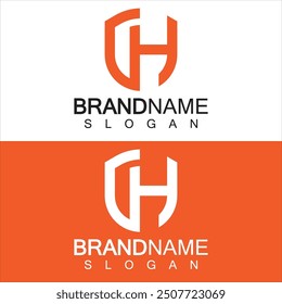 Diseño Abstractas del logotipo del escudo de la letra H. Monograma de la letra H de la forma de la línea del escudo para el logotipo de la seguridad de la compañía, Cyber, protección, logotipo de Guardian.