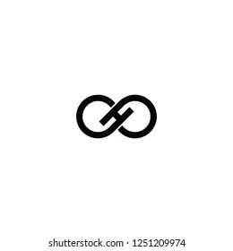 Abstract Letter H with simple line infinity logotype. Creative vector based icon template.