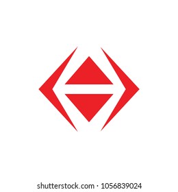 abstract letter h square arrows logo vector