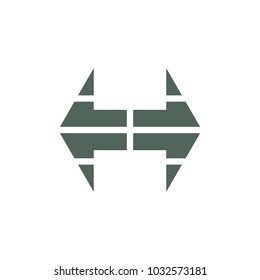 abstract letter h stripes arrows logo vector