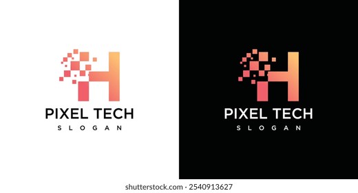 Plantilla Abstractas del diseño del logotipo de la tecnología de la letra H.	
