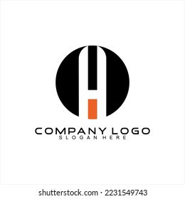 Abstract letter A H vector logo design with circle.