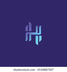 Abstract letter H vector logo design

