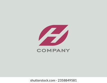 Abstract Letter H and Z Logo. Geometric Shape Letter HZ ZH Negative Space Style isolated one Grey background. Usable for Technology, Branding, Business Logos. Flat Vector Logo Design Template Element