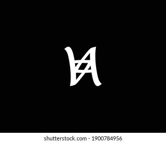 Vorlage für abstraktes Buchstaben-HA-Logo, Vektorgrafik