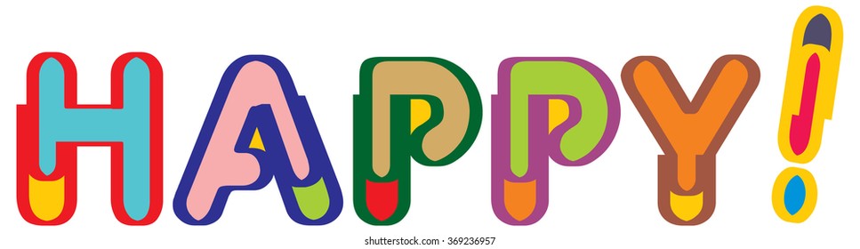 Abstract letter HAPPY icon