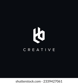 Abstract letter HB BH vector logo monogram template.
