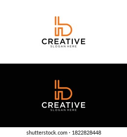 Letra abstracta del logo de HB. Este icono del logotipo se incorpora con forma abstracta de forma creativa.