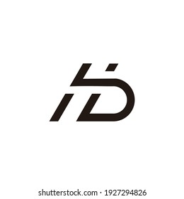 abstract letter hb simple geometric overlapping line logo vector