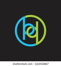 abstract letter hd circle linked logo vector
