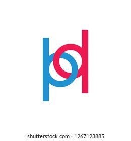 abstract letter hd linked logo vector