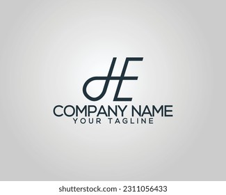 Abstract letter HE and DE line logo design, Creative and modern  alphabet vector icon.