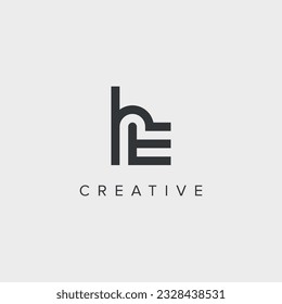 Abstract letter HE EH logo template - vector.