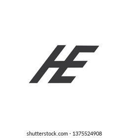 abstract letter he simple geometric line logo