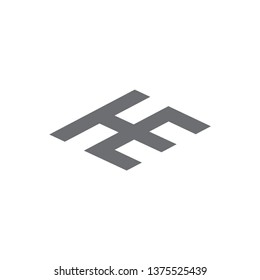 abstract letter he simple geometric line logo