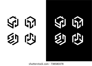 Abstract letter Hexagon logo