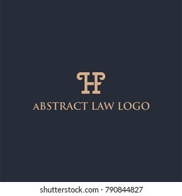 Abstract Letter HF Law Logo Design. Vector Illustrator Eps.10