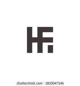abstrakter Buchstabe hf einfaches geometrisches quadratisches Logo, Vektorgrafik