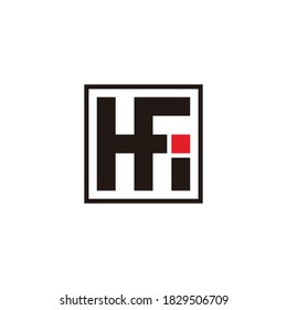 abstract letter hfi square geometric logo vector