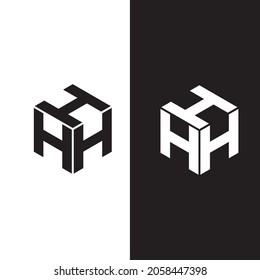 abstract letter hhh logo. initials hhh logo design. h logo design