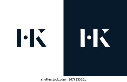 Abstract letter HK logo. This logo icon incorporate with abstract shape in the creative way.