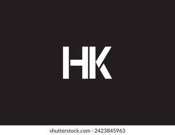 Letra abstracta del logo de HK. Este icono de logotipo incorpora