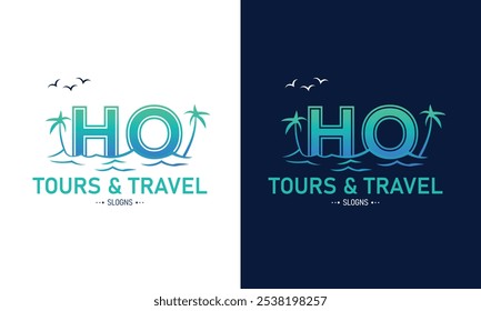 Abstract Letter HO OH With Travel Logo Design. Initial Summer Travel Logo Icon Vector