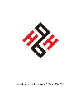 abstrakter Buchstabe hq einfaches lineares quadratisches Logo, Vektorgrafik