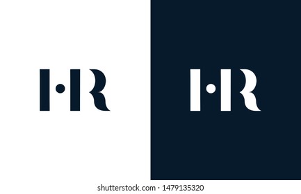 Abstract letter HR logo. This logo icon incorporate with abstract shape in the creative way.