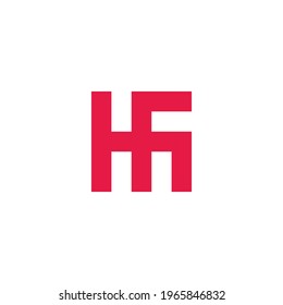 letra abstracta hr vector de logotipo cuadrado geométrico simple