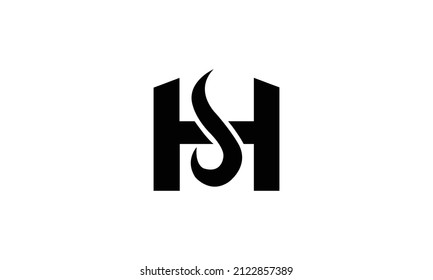 abstract letter hs logo design. initial hs logo