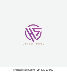 Abstract letter HS SH monogram logo vector template. Initial based minimal flat icon vector.