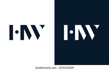 Abstract letter HW logo. This logo icon incorporate with abstract shape in the creative way.