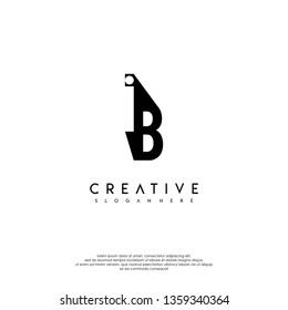 abstract letter iB logotype design concept