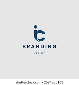 Abstract letter ic logo design initial template