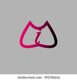 Abstract Letter i Icon logo
