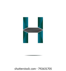 abstract letter icon logo sign illustration vector with blue and black color isolated on white background
